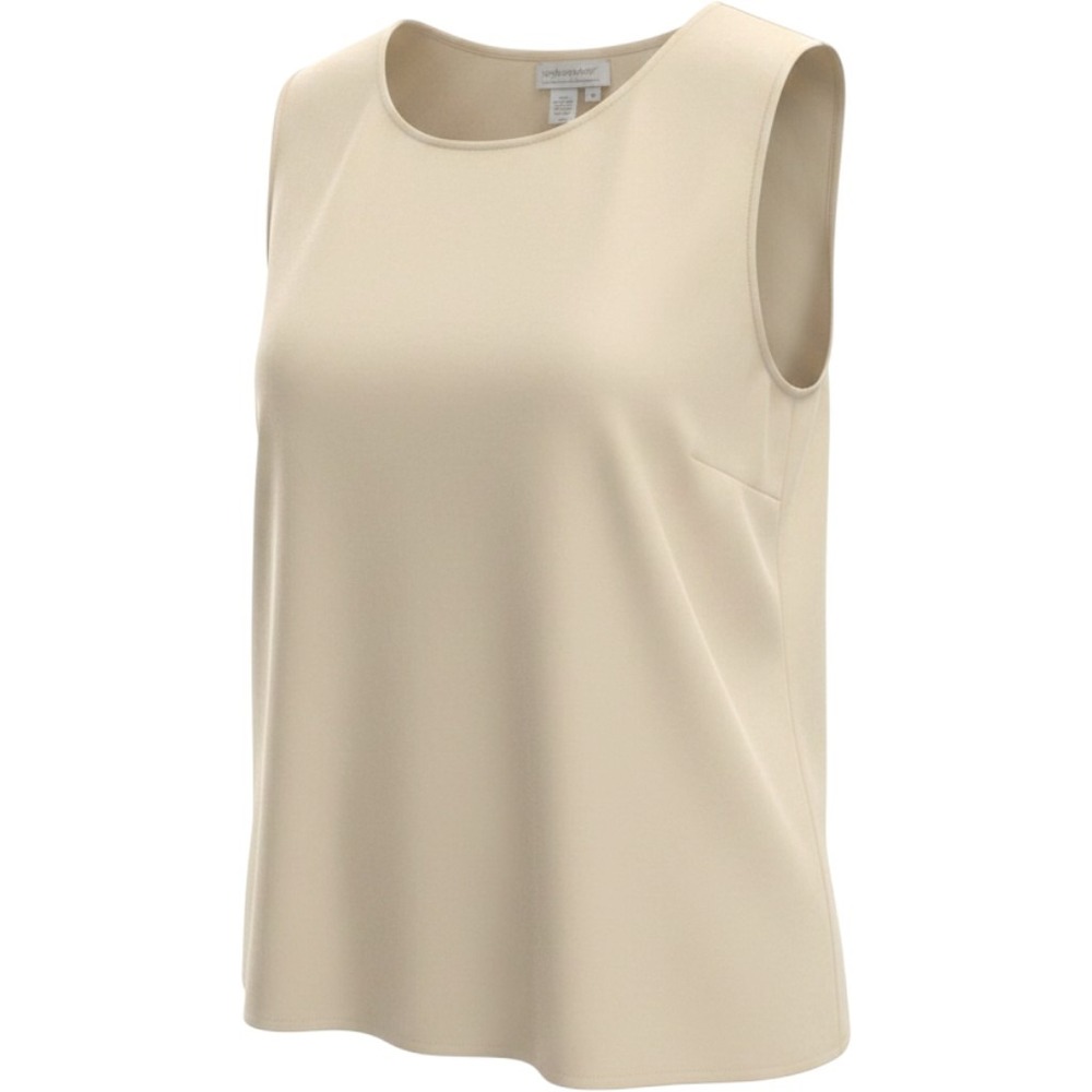 Coldwater Creek Womens XL Cream Sleeveless Blouse Lightweight Work Top